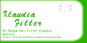 klaudia filler business card